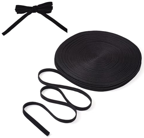 PandaHall 18,3 m de ruban de velours noir 10 mm Double face Rubans en velours Tissu Rubans de Noël Rouleau pour couture, coiffure, emballage de paquet, décoration de mariage et de fête