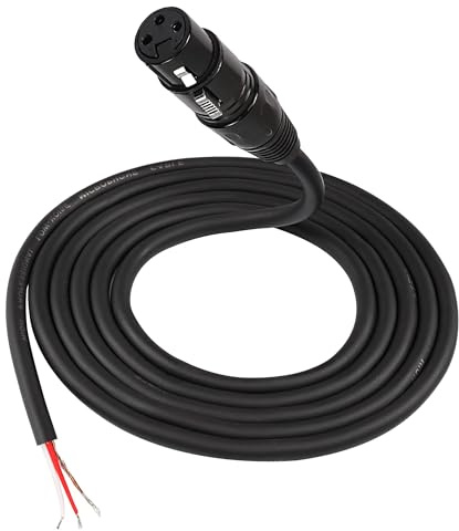 Unifizz XLR Male to Bare Wire Audio Cable, 3-Pin Pigtail Mic Cord with Gold-Plated Connector, Replacement Speaker Wire for DJ PA Subwoofer Amplifier -2M (Male)