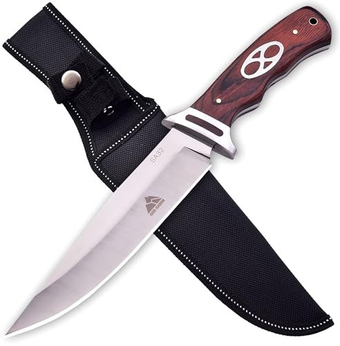 MAQSON Hunting Bowie Knife Jagd Bowie Messer Jagdmesser Messer Outdoor Edelstahl Rostfrei Bowie Camping 6045EA