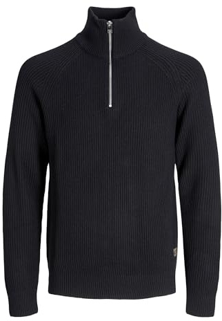 JACK & JONES Male Sweatshirt mit halbem Reißverschluss Einfarbig Sweatshirt mit halbem Reißverschluss | Relaxed Fit, Einfarbig, Langarm, Casual, Bei max. 30°C im schongang waschen