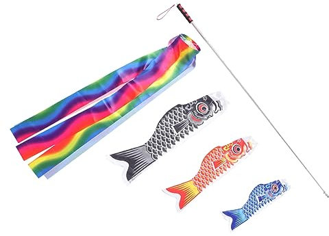 Japanische Karpfen Windsack Streamer Hängende Flagge 5 Stück Polyester