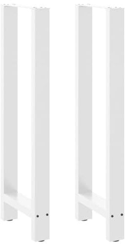 vidaXL Bartischbeine Weiß 2 Stk. 50x(110-111) cm Stahl
