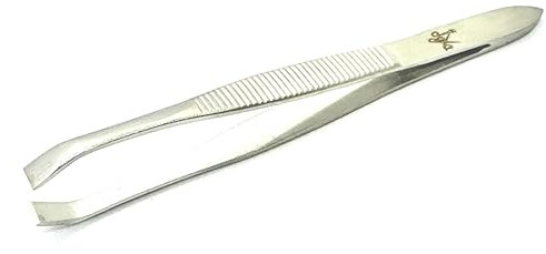 Pinza de Depilar Profesional, Punta Cangrejo, 9 cm, Acero Carbono Solingen, Acabado Metalizado Dorado
