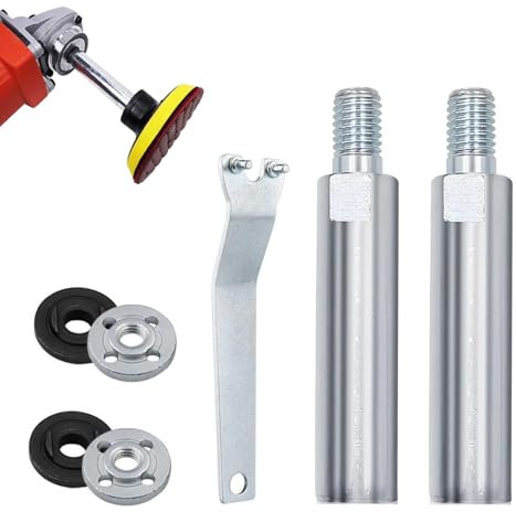 Set di 2 smerigliatrici angolari M10 – Asta di collegamento a collo lungo con chiave a forchetta per smerigliatrice tubolare e spazi ristretti