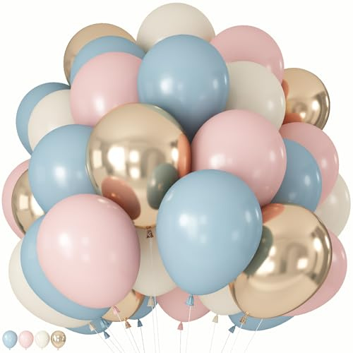 Luftballons zum Enthüllen, 60 Stück, 30,5 cm, staubig, blau, rosa, Chrom, Gold, Sand, Weiß, Ballon für Boho, Geschlecht, Verlobung, Junggesellinnenabschied, Geburtstag, Babyparty, Brautbär