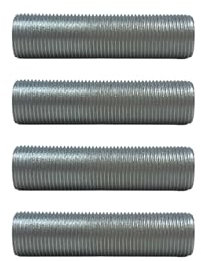 HALOTEC | 4er Pack verzinkte Metallrohre M10x1 | 20 mm galvanisiertes Rohr für Lampenschirm, M10x1 Gewinde | Beleuchtungsmontage Zubehör, Ersatzteile, DIY, Heimwerken, Innenbereich
