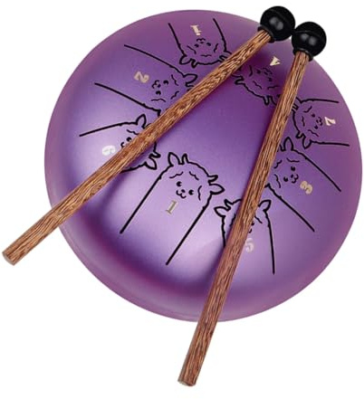 FUTUREORYY Tongue Drum Percussion Instrument Set for Adults Steel Titanium Alloy and Easy to Learn Features with Unique Design 5.5 Inch for Meditation and Percussion Enthusiasts