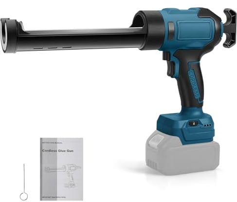 Cordless Sealant Gun Compatible with Bosch B 18V Battery (NO Battery) | Electric Caulking Gun, with 6 Adjustable Speed, Digital Display and LED Light, Silicone Caulking Tools, for Filling, Sealing