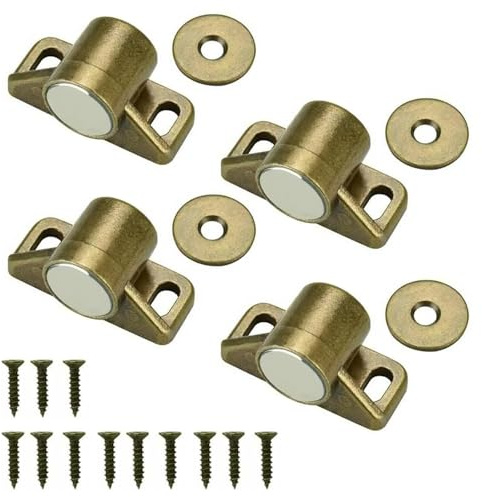 Koprek 4 Pcs Magnetic Door Catch, Door Magnets Catch with 4 Washers and 12 Screws, Magnetic Catches for Cupboards, Used for Bathroom Cabinets, Closets, Drawers, Wardrobes, Kitchen Cupboard