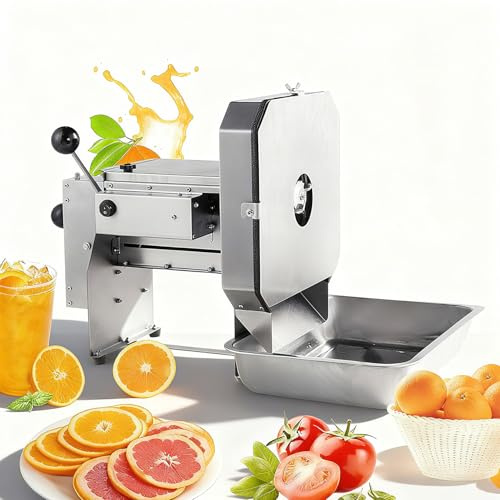 yurstcggh Cortadora eléctrica de frutas y verduras,Cortadora Eléctrica Espesor Ajustable de 0 a 10 mm Ajustable,Cortadoras Comercial de Acero Inoxidable para Hostelería (Manual y Eléctrica)