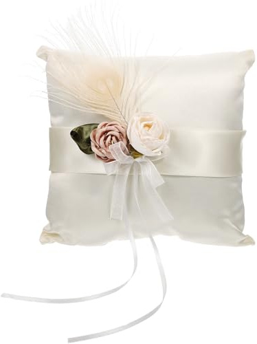 ELAYARD Satin Eheringhalter für Hochzeit mit Blütenmuster Weiß | Dekorativ und Schützend, für Besondere Anlässe und Clubs, Passend für Ketten und Armbänder