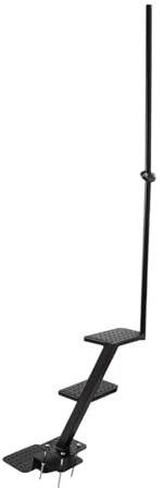 Dokiiovo Universal Boat Trailer Schritt, 2-stufige Bootsanhänger-Stufe mit Sicherheitsgriff, 300kg Tragfähigkeit, für Bootsanhängern und Bassbooten, Schwarz (Kohlenstoffstahl)
