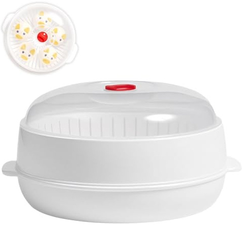 Microwave Steamer, BPA-Free Food Steamer Basket | Plastic, for Vegetables/Dumpling/Pasta/Rice/Meat, Cooking Set