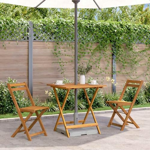 MinoLiving Gartentisch klappbar 70x70x75 cm, Massivholz Akazie geölt, wetterfest & platzsparend, für Terrasse, Balkon, Garten & Camping