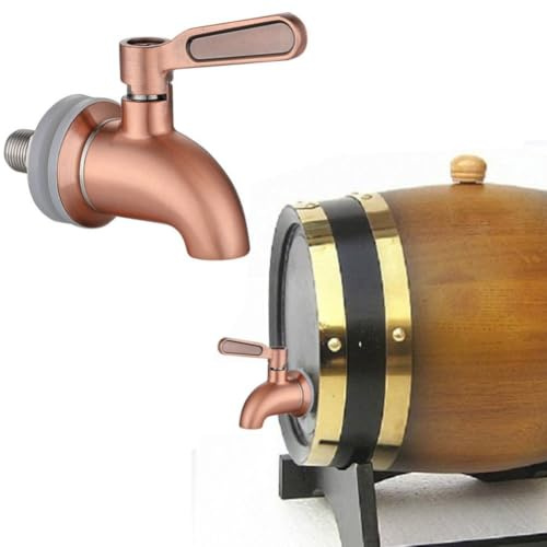 for premium Wine Pourer Stopper 304 Steel Ball Valve Tap 16mm for Fermenter Bucket Juice Dispenser Kitchen(Brushed rose gold（16mm）)