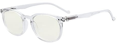 Eyekepper Blue Light Filter Reading Glasses for Women Men Reading Computer Screen Blocking Rays Glare Vintage Small Frame Digital Readers,Transparent
