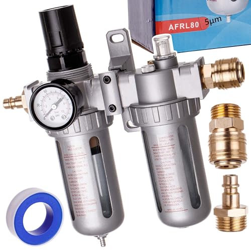 Druckluft Wartungseinheit Druckminderer Öler für Kompressor Schlagschrauber Schnellkupplung