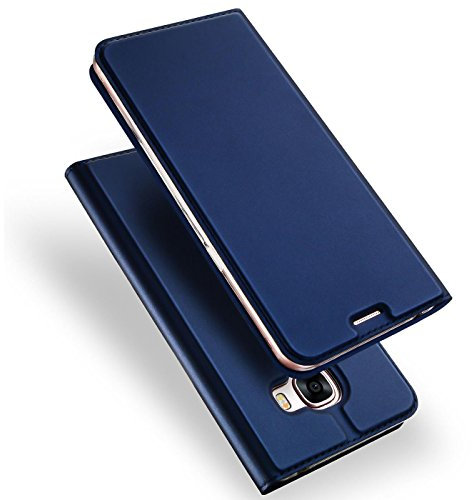 Verco Handyhülle für Galaxy A3 (2017), Premium Handy Flip Cover für Samsung Galaxy A3 Hülle [integr. Magnet] Book Case PU Leder Tasche [A3 A320], Blau