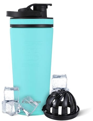 Isolierter Eis-Shaker aus Edelstahl für Wasserflasche (wie auf dem Haifischtank zu sehen) | Gronk Shaker | 26 oz