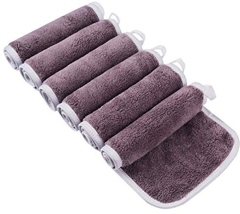 KinHwa Microfaser Waschlappen Make-up Entferner Tuch Waschbar Abschminktücher Ultraweich Waschlappen Gesicht Wiederverwendbar 15cmx30cm 6 Pack Lila