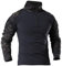 Taktisches Langarm-Shirt für Herren, Militär-Stil, atmungsaktiv, Jagd, Kampf, schnell trocknend, Outdoor-Oberteile, 1/4-Reißverschluss, Camouflage, Airsoft-Shirts, Schwarz-CP, XL