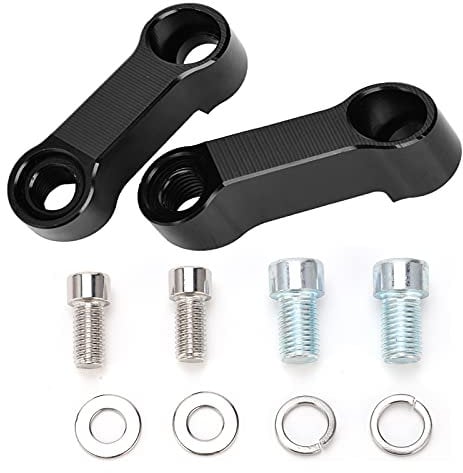 Ymiko Motorcycle Mirror Extenders 10mm/8mm Adapter Kit, Universal Fit, Extendable, Black