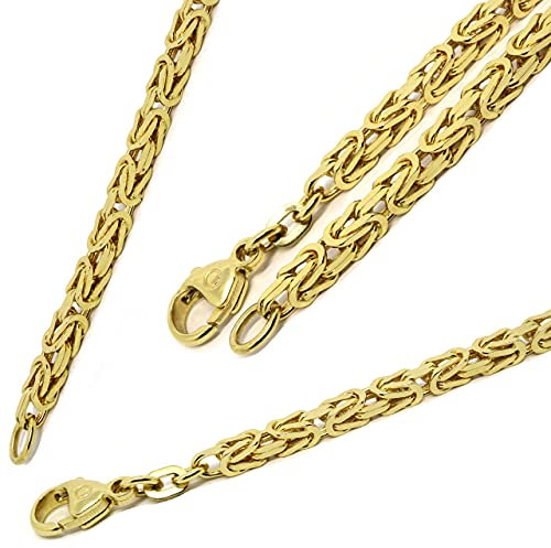 G J Collier Königskette 585 14Karat B: 2,50mm L: 50cm massiv Echtgold Gelbgold Halskette Gold für Damen Herren Made in Germany