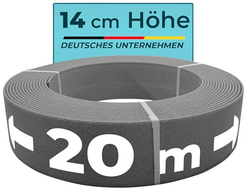Black Forest Pond Shop - Teichrandband 14cm 20m Rolle PondEdge Teichrandsystem stabile Rasenkante Kunststoff Beetumrandung Kapillarsperre 20m x 14cm