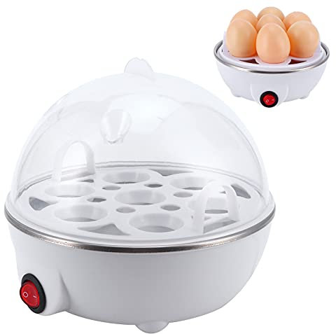 Elektrischer Eierkocher mit Dampfgarer, Multifunktional, Mini-Format, EU-Stecker