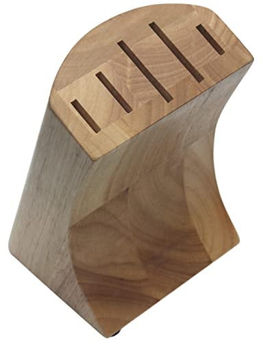 Wooden Knife Block Without Knives. Universal Knife Holder for Kitchen Knives in Rubberwood