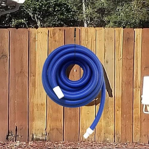 Gancho de manguera de vacío resistente para piscina, soporte de manguera de metal montado en la pared, soporta hasta 60 pies (soporta 50 libras), sin manguera