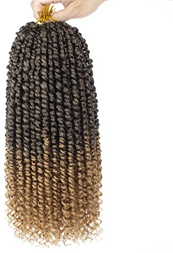 Xtrend 8Packs 12 Strands/Pack Pre-twisted Passion Twist Hair 14 Inch Bohemian Braids Hair Passion Twist Crochet Braiding Hair Synthetic Fiber Natural Hair Extension (T27#)…