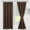 JIUZHEN Vorhänge mit Kräuselband Gardinen Wohnzimmer Verdunklungsvorhänge Vorhang Blickdicht Vorhänge Schlafzimmer Thermovorhang Braun, H200 x B140 cm,2er Set