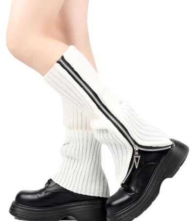 Zixrmor Mode Stulpen Dame Leg Warmers Winter Stulpen Beinstulpen Legwarmers Strümpfe Overknees, Weiß