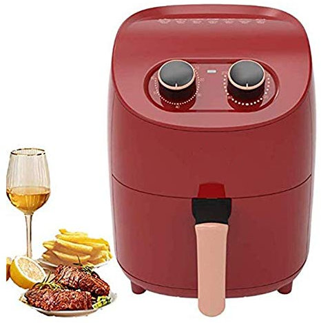 Freidoras de aire caliente multifuncionales inteligentes para el hogar Freidora eléctrica con temporizador de 60 minutos Apagado automático Asado Deshidratado Hornear Rojo, freidora de aire sin aceite