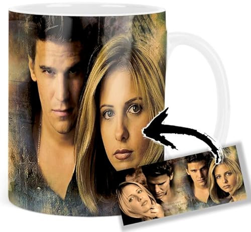 Angel & Buffy David Boreanaz Sarah Michelle Gellar B Tasse Keramikbecher Mug