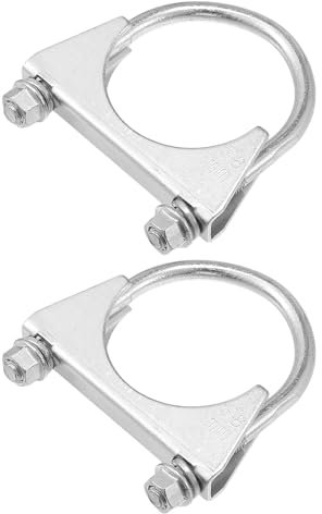 Hihaha Round U Bolt Muffler Exhaust Clamps for Car / 2.25 ID 58mm / 2 Pcs