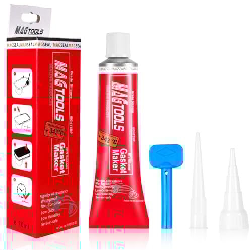 flintronic Dichtmasse Motor, 70ml Motordichtmasse Rot, Ölbeständig Hochtemperatur Silikon Dichtmasse, Zylinderkopfdichtung Dichtmittel, Ölwannendichtung, Dichtsilikon für Autos Motorräder Reparatur