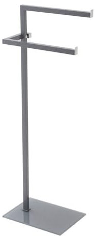 PIANTANA PORTA ASCIUGAMANI BAGNO DOPPIA BASE VETRO FULL GRIGIA 20x28xh.86,5cm FERIDRAS 810011