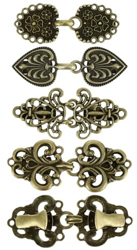 Jeffdad Lot de 4 pinces vintage pour cardigan, pulls et fermetures pour gilets, pinces pour pulls pour maintenir le pull ensemble, broches pour chemises et robes pour femmes et filles