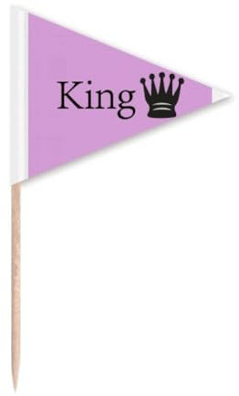 Queen Black Word Chess Game Toothpick Triangle Cupcake Toppers Flag