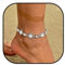 Jovono Boho Strass Fußkettchen Ketten Silber Kristall Fußkettchen Armband Sommer Strand Fußkette Schmuck für Frauen