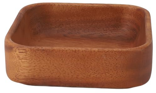 Wooden Salad Bowl, Fruit Snack Plate Bowl Extra Large Salad Bowl Wood Popcorn Bowls Fruit Bowl for Kitchen Counter for Dessert Fruit(Square)