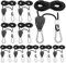 qianduoduo 10 Stück Ratchet Hanger,Duty Heavy Rope Seilratsche mit Haken,Einstellbare Seil Seilhaken Ratsche Seilratsche 2M,1/8 Zoll für Pflanzen, Ventilatoren & Lampen