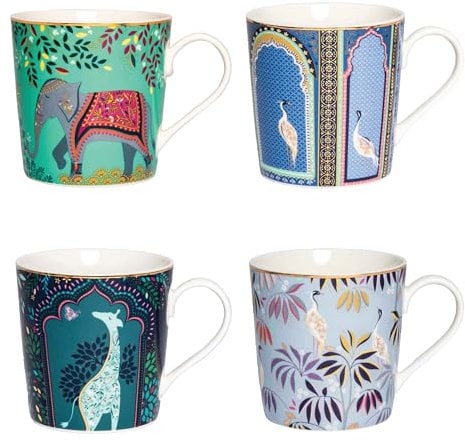 Sara Miller India Collection - Set of 4 Mugs