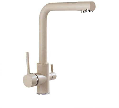 Rubinetto Cucina Rubinetto Lavello 3 Vie Per Sistemi Osmosi, Stile Moderno Girevole A 360 ° Doppia Leva Ottone 3 In 1 Miscelatore Cucina Per Acqua Potabile, Rubinetto Lavello Cucina, Avena