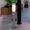 GLOBO LIGHTING Außenleuchte Stehleuchte mit Bewegungsmelder Edelstahl Wegeleuchte Sockelleuchte Gartenleuchte anthrazit, mit 2 Steckdosen, IP44, 1x E27, DxH 13,1x60 cm