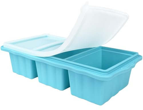 Tmeng Silicone Freezer Molds With Lids,1.5 Cup Silicone Freezer Tray With Lids for Easy Meal Prep Container and Kitchen Storage Solution Perfect for Storing Soup, Sauces, Leftovers and More (1)