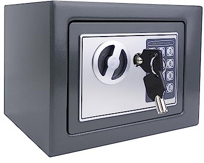 Safe 4.6 L Fireproof Waterproof Money Box Secure Digital Steel Safe Electronic High Security Home Office Money Safety Box Gray