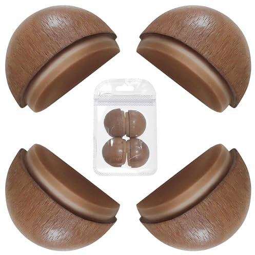 MSG INGENIERIA ® 4 topes para puertas suelo de madera color oscuro (Roble Natural) | tope puertas suelo con adhesivo fuerte y resistente. (Roble oscuro)